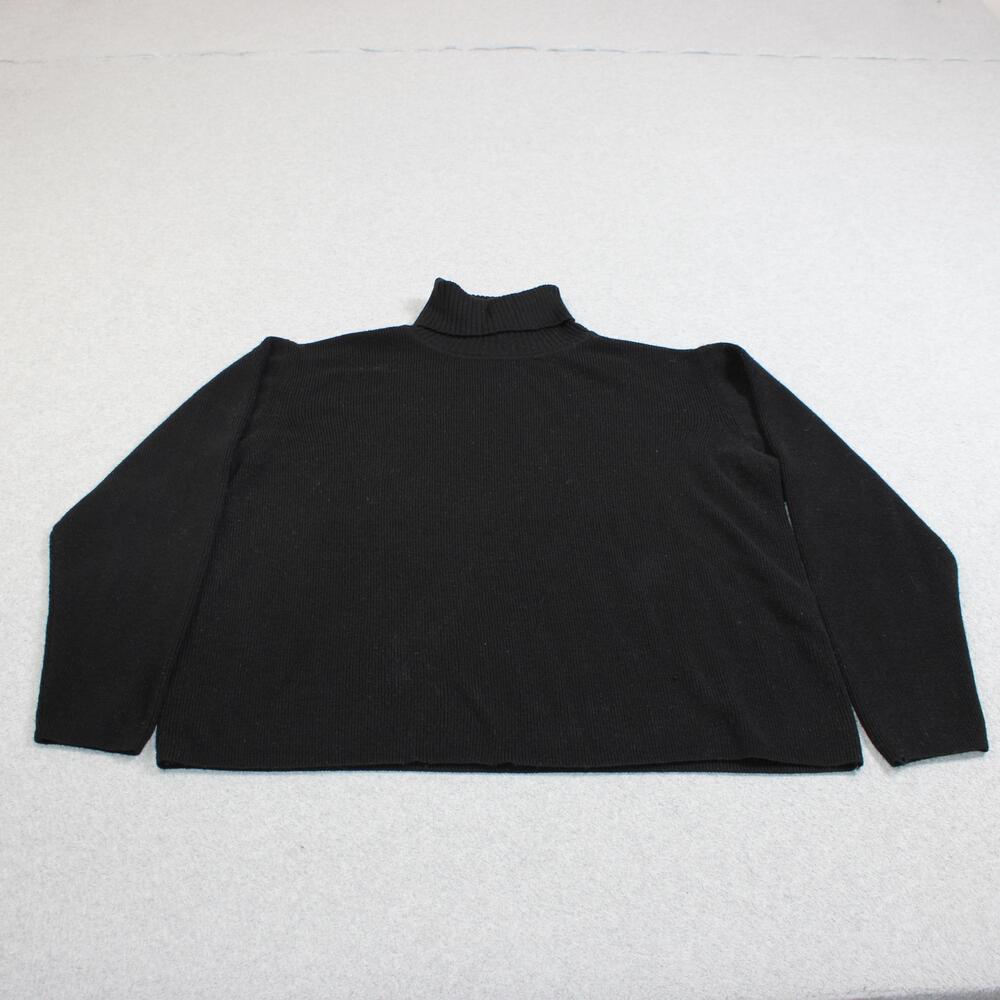 Vintage Armani Collezioni Wool Sweater Women Large Black Heritage Quiet Luxury